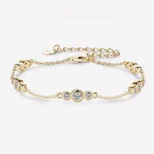 New GRA Certified Moissanite Bracelet in Yellow Gold